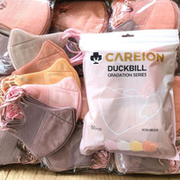 ENZ ®  Masker Duckbill CAREION 3Ply isi 50Pcs Putih Hitam Warna Duckbill Earloop Mask Kemenkes 1128