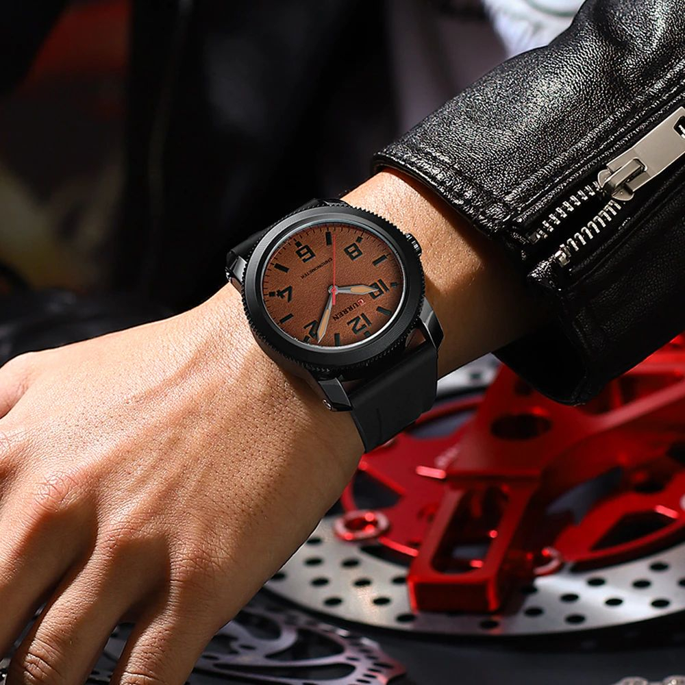 CURREN 8454 Jam Tangan Pria Analog Tali Silicone WATCHKITE WKOS
