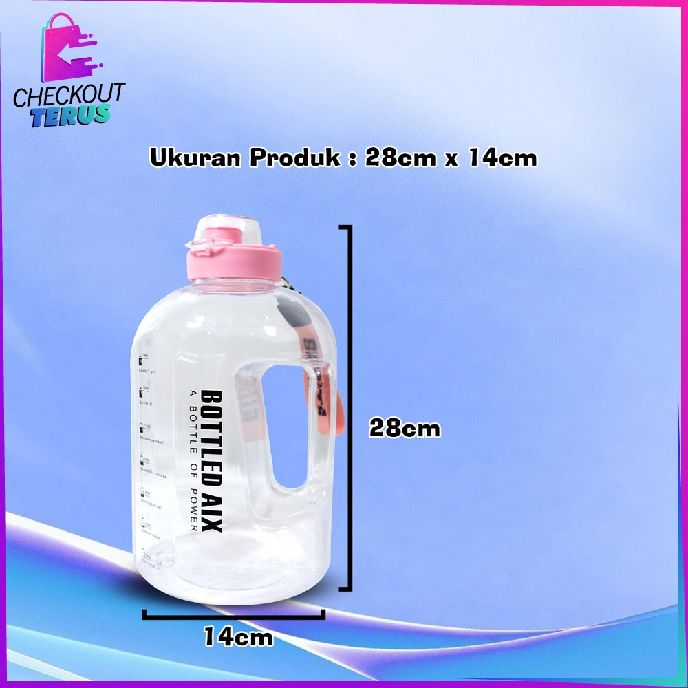 CT C470 Tempat Botol Minum Olahraga Ukuran Besar 2200ML BPA FREE Botol Minum Transparan Tumblr Botol Gym Bottle