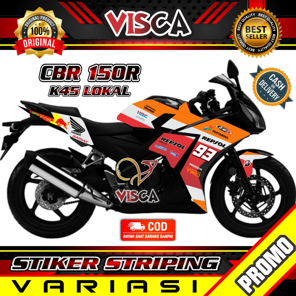 Stiker Striping CBR 150R K45 Lokal Variasi Repsol