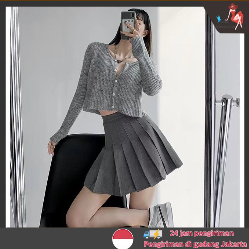 Rok Pendek Wanita Korean Mini Putih Polos Impor Skirt Terbaru