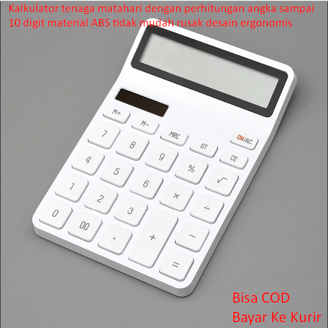 

Kalkulator tenaga matahari dengan perhitungan angka sampai 10 digit material ABS tidak mudah rusak desain ergonomis