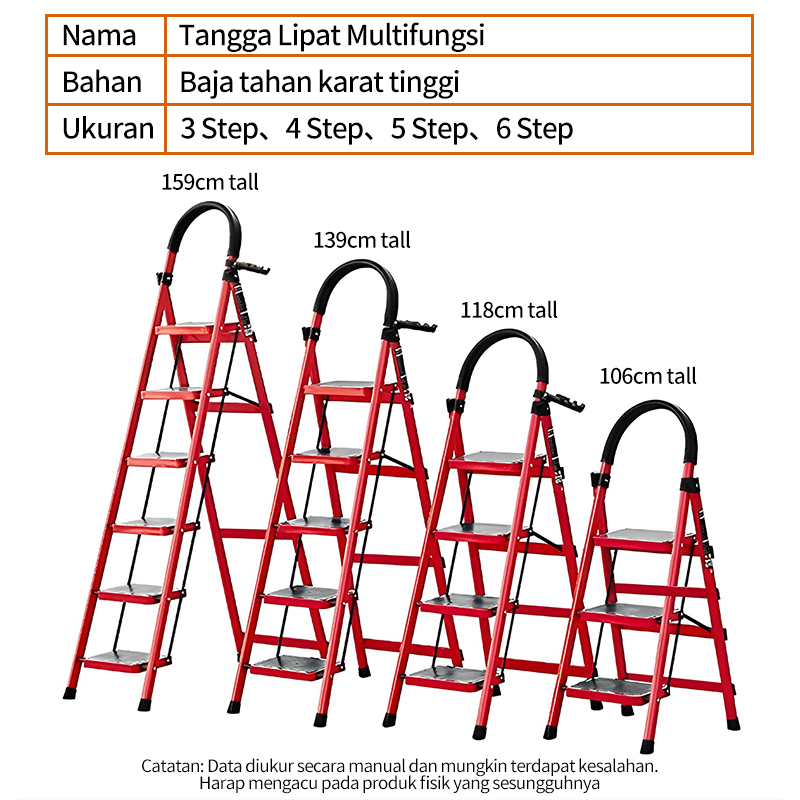 Tangga Rumah Lipat / tangga rumah 3-6 step kuat dan kokoh / Household Ladder Tangga Rumah 6 Step