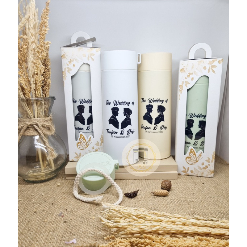 Botol Minum Kaca Kaktus + Sablon + Box Souvenir Nikah Promosi Grosir Termurah