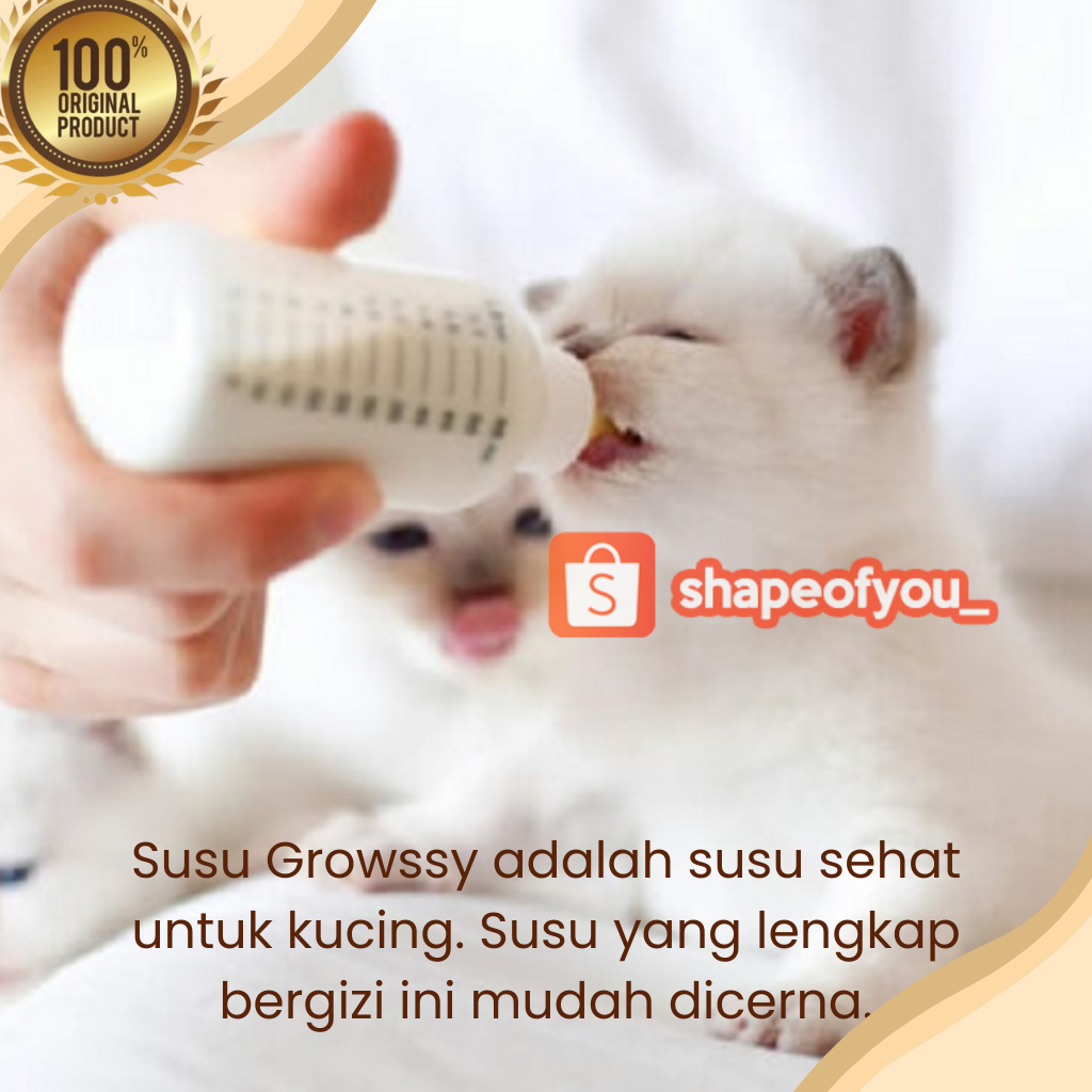 Susu Growssy Kucing 1 Dus isi 10 Free 1 Sachet Growsy Kitten Cat Milk Susu Anak Kucing Baru Lahir