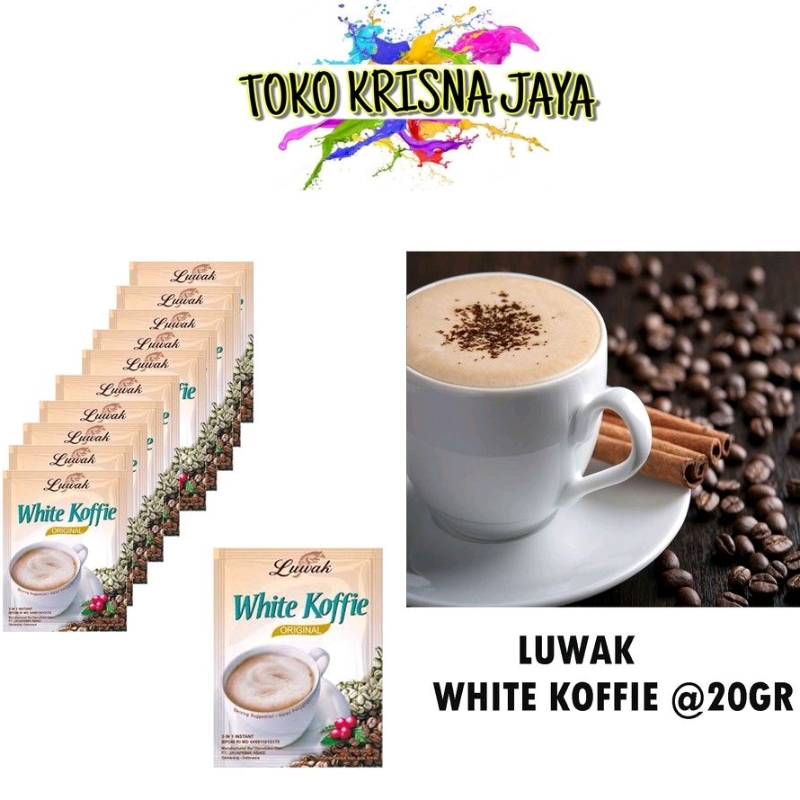 

KOPI LUWAK WHITE KOFFIE SACHET 20GR 1 RENCENG ISI 10 BUNGKUS