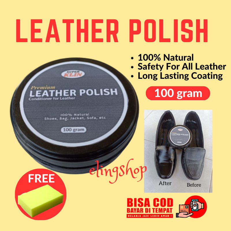 Leather Shoes Polish Perawatan Semir Sepatu Tas Jaket Kulit Hitam Putih Coklat Netral 100 Gram