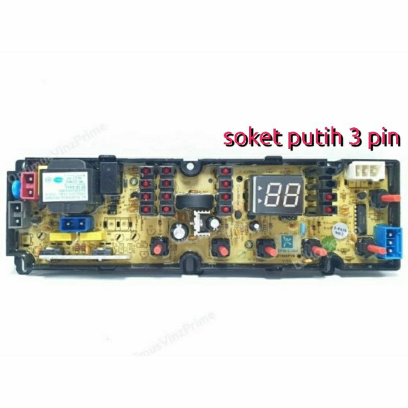 Modul pcb mesin cuci sharp ES H858T GY SOKET PUTIH 3 PIN original program