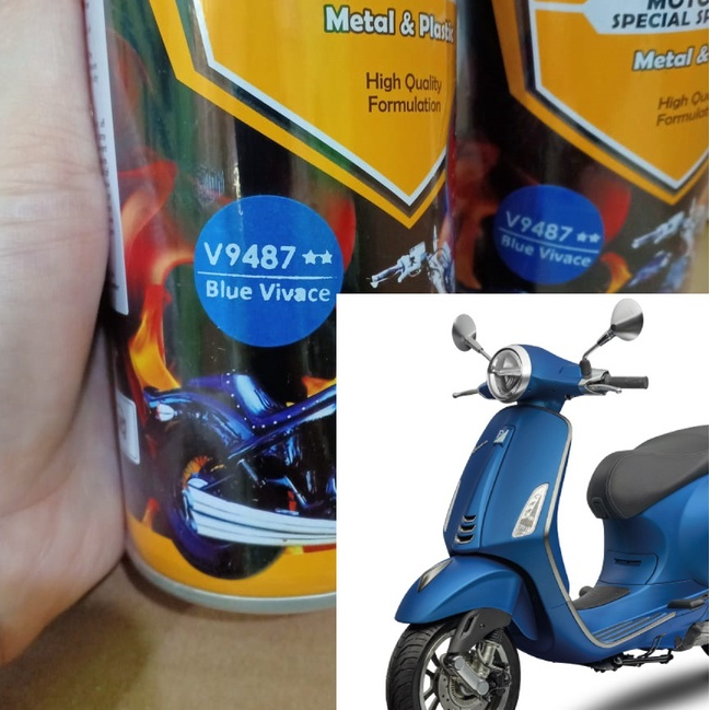 DITON Premium Pilok Pilox Cat Semprot Warna Vespa Colors - V 9487** Blue Vivace (400cc)