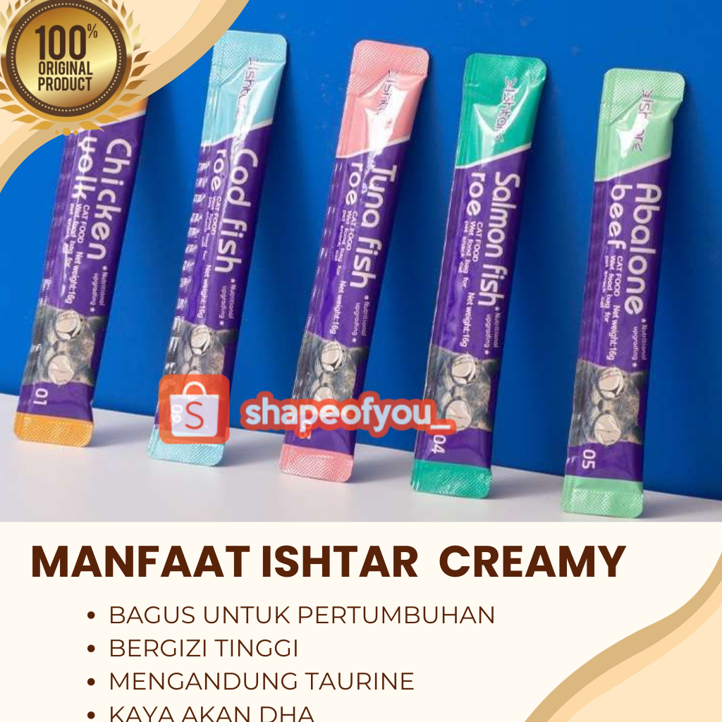 Ishtar Creamy Treats Wet Food Snack Cat Strip Makanan Basah Kucing Cemilan Kitten