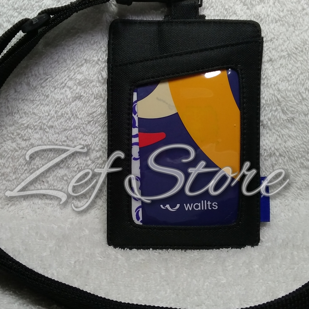 

[ORIGINAL] Wallts Exon ID Card Lanyard Tali Gantungan Kartu ID Name Tag - Black