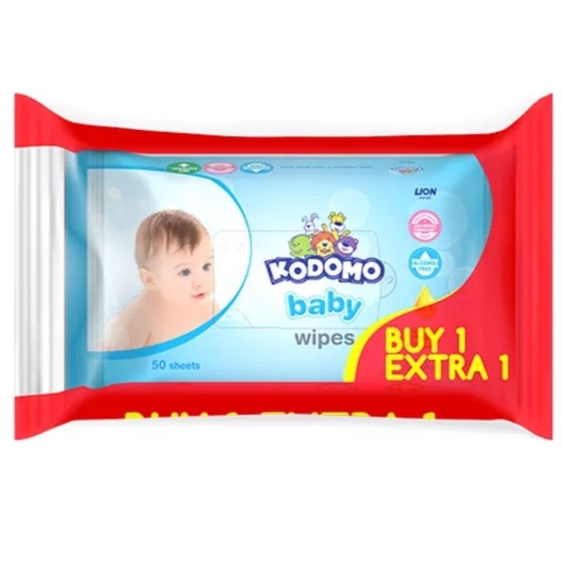 Kodomo Baby Wipes Tissue Basah Bayi - Rice Milk [50 Sheet / BUY 1 GET 1