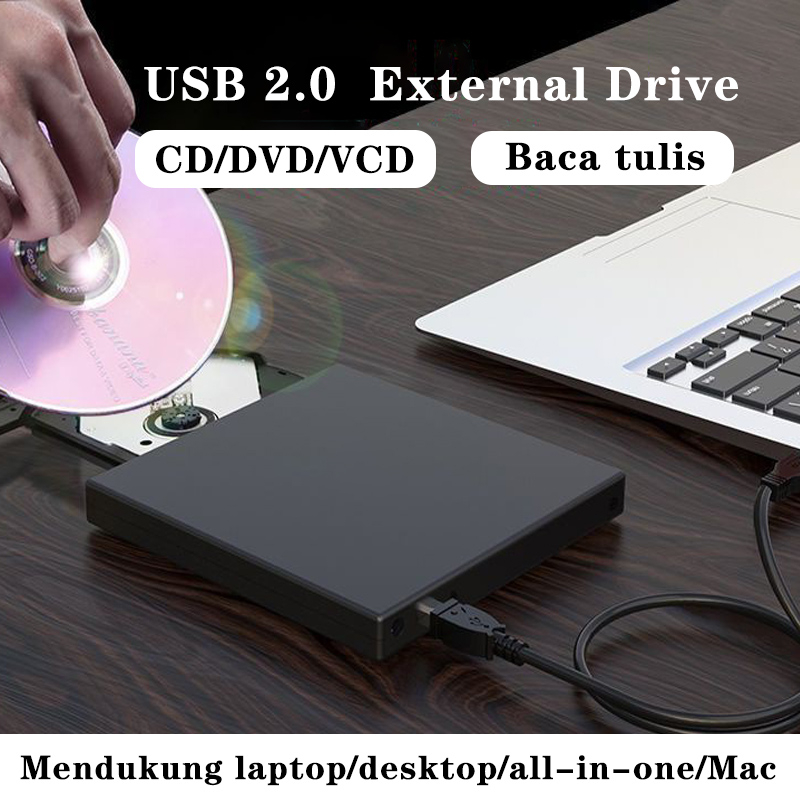 Komputer CD ROM Drive  USB 2.0 External DVD Combo-RW Writer Computer Windows 7/8 Plug and Play