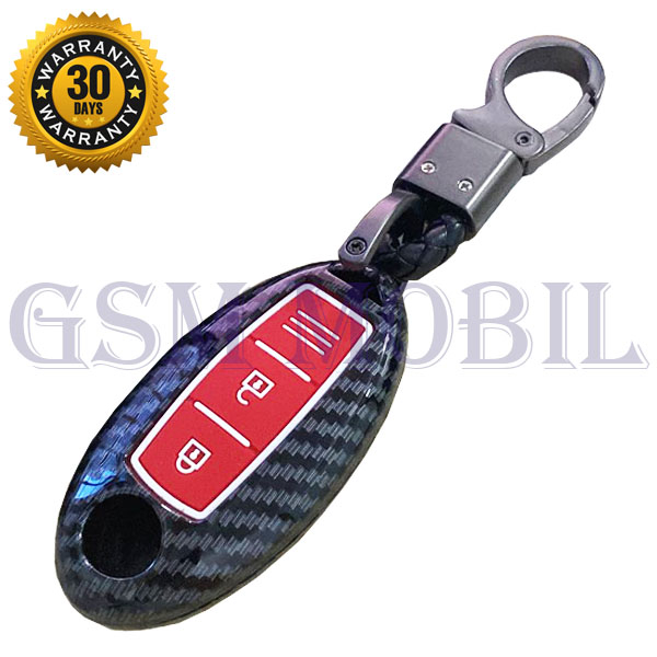 Case Carbon Smartkey Cover Key Kunci Nissan Navara Juke March 3 Tombol