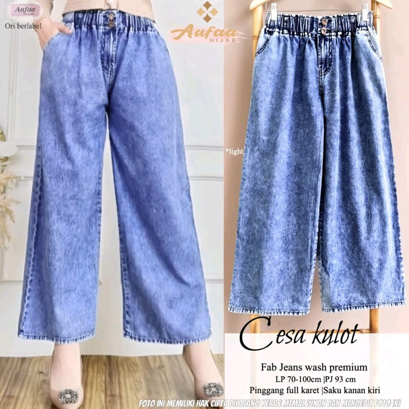 Kulot denim / celana kulot denim / celana kulot jeans/ cesa kulot by aufa