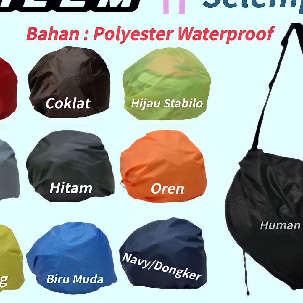 Tas Helm Full Half Face Anti Air/Cover Sarung Pelindung Penutup Helm Waterproof Model Tali Selempang Slempang