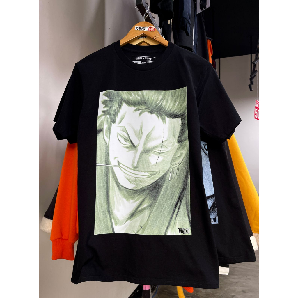 Torizu Tshirt Zoro Brush Anime Manga One Piece Mugiwara Premium Unisex