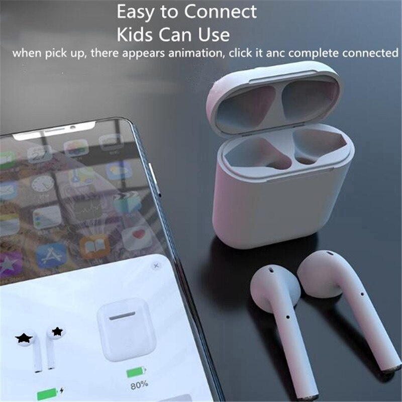 VICLOOK COD Bluetooth headset inpods 12 TWS Macaron Wireless Earphone Android IOS i12 Dengan 3D Case