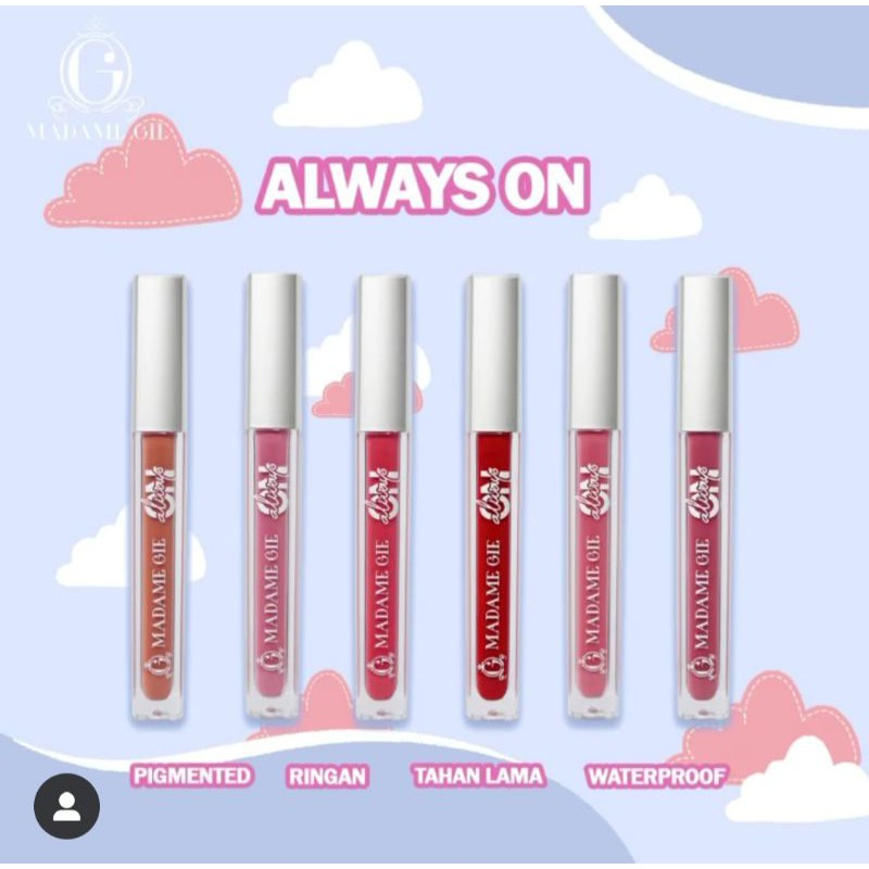 MADAME GIE Lip Cream - Always On | Velvet Lip Mud ❤ jselectiv ❤ Lip Cream Superstay MADAME GIE - ORI✔️BPOM✔️COD✔️