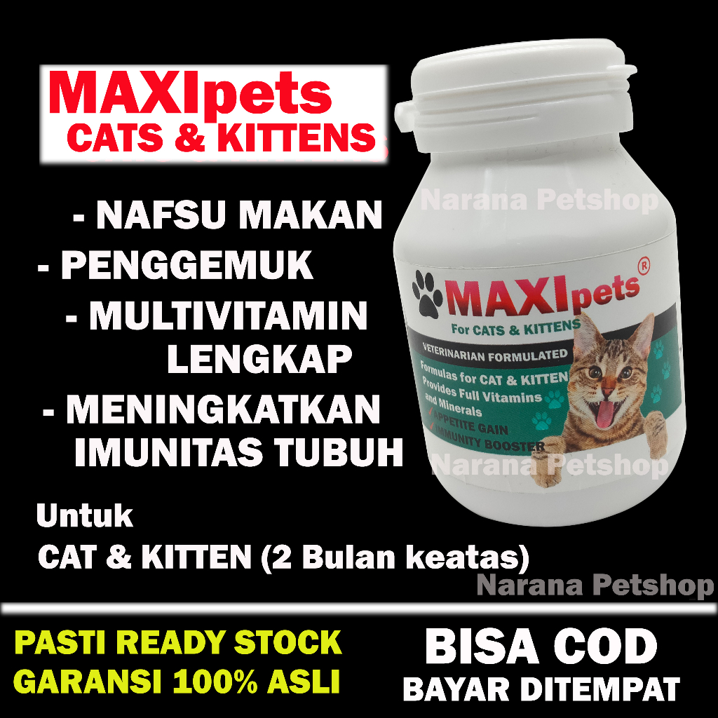 Vitamin Kucing Penambah Nafsu Makan Penggemuk Kucing Kitten MAXIPETS CAT