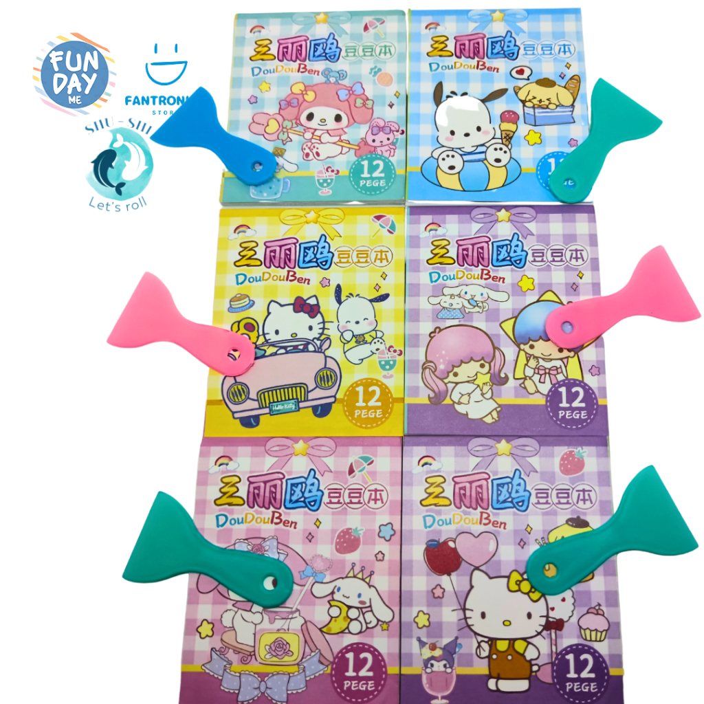 

Stiker book Mini Sanrio isi 12 lembar / Stiker book Spatula kuromi Melody and Friends