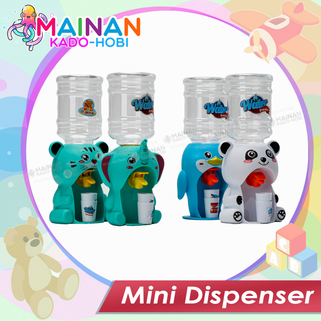 MAINAN EDUKASI ANAK MINIATUR DISPENSER GALON AIR MINI KARAKTER LUCU