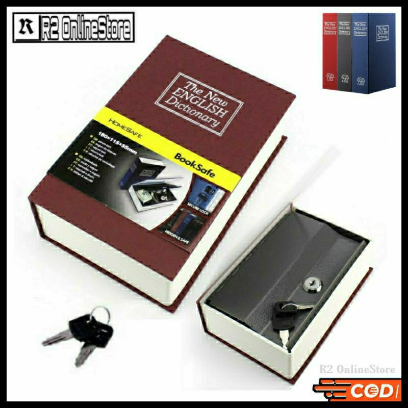 Brankas Buku Kamus Novel Manual Dengan 2 Kunci Kotak Box Tempat Penyimpanan Rahasia - Berangkas Uang