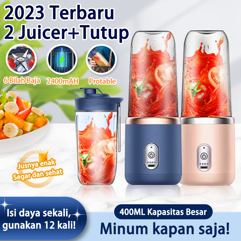 Blender Portable Mini Juice Blender 6 Pisau Juicer Portable Usb Pembuat Jus Elektrik Rechargeable Mini Mixer Ice Crusher