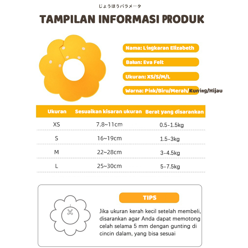 CORONG PELINDUNG LEHER BAHAN EVA - Collar Pelindung Leher Kucing Anjing Kelinci Collar Spon Corong Penutup