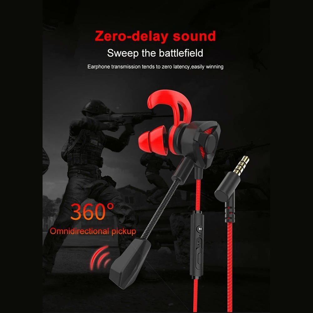 WTW11 G9 Headset Gaming PUBG Bass Noise Canceling dengan Mic Ganda Hifi Earphone Gaming Untuk