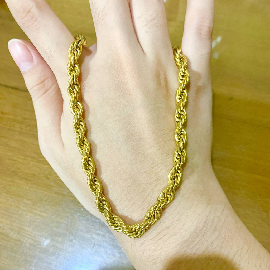 JT - KALUNG RANTAI TAMBANG KRISTAL LAPIS EMAS 18K