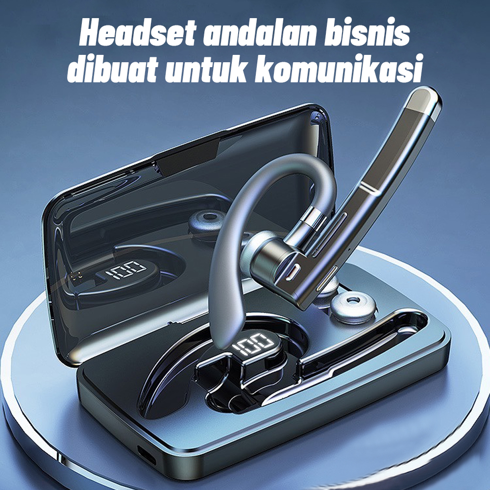 YYK-520/YYK-525 Headset Bluetooth Untuk Ponsel V5.2 Dengan Tampilan Baterai Casing Pengisian Daya Headset Bebas Genggam Mikrofon Bawaan Kompatibel dengan iPhone dan Android