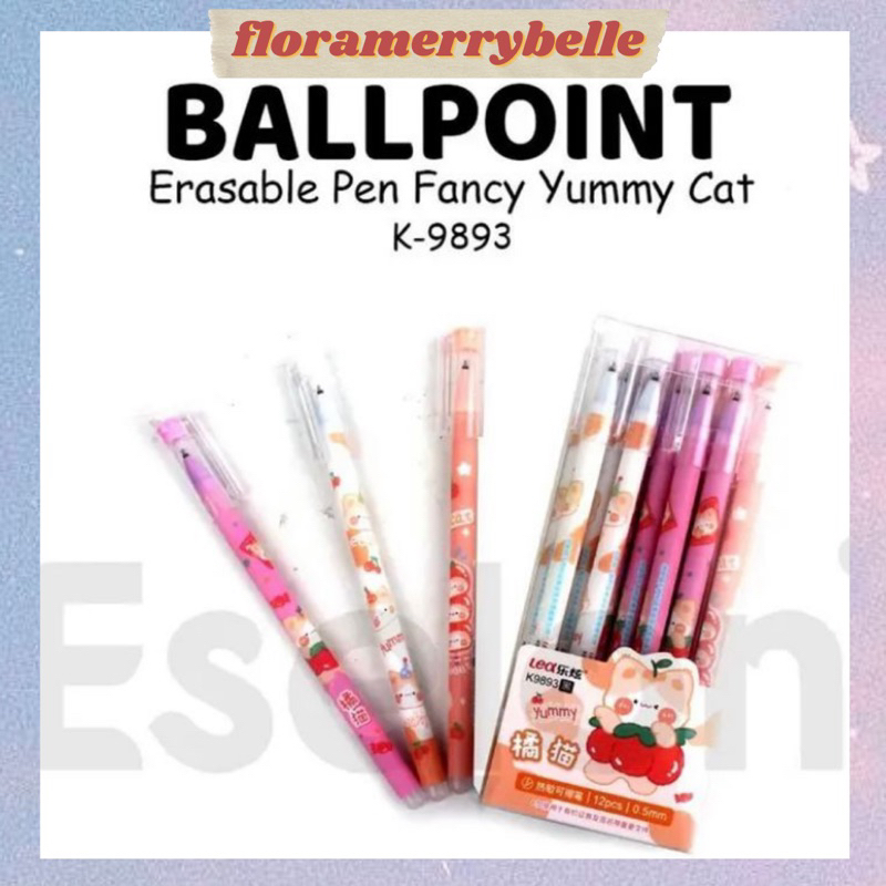 

[FMB.ID] (1 PCS) Pulpen Bisa Dihapus Fancy Gel Karakter Yummy Cat / Erasable Pen / Bolpoin Erasable / Pen Aesthetic Alat Tulis Kantor Sekolah
