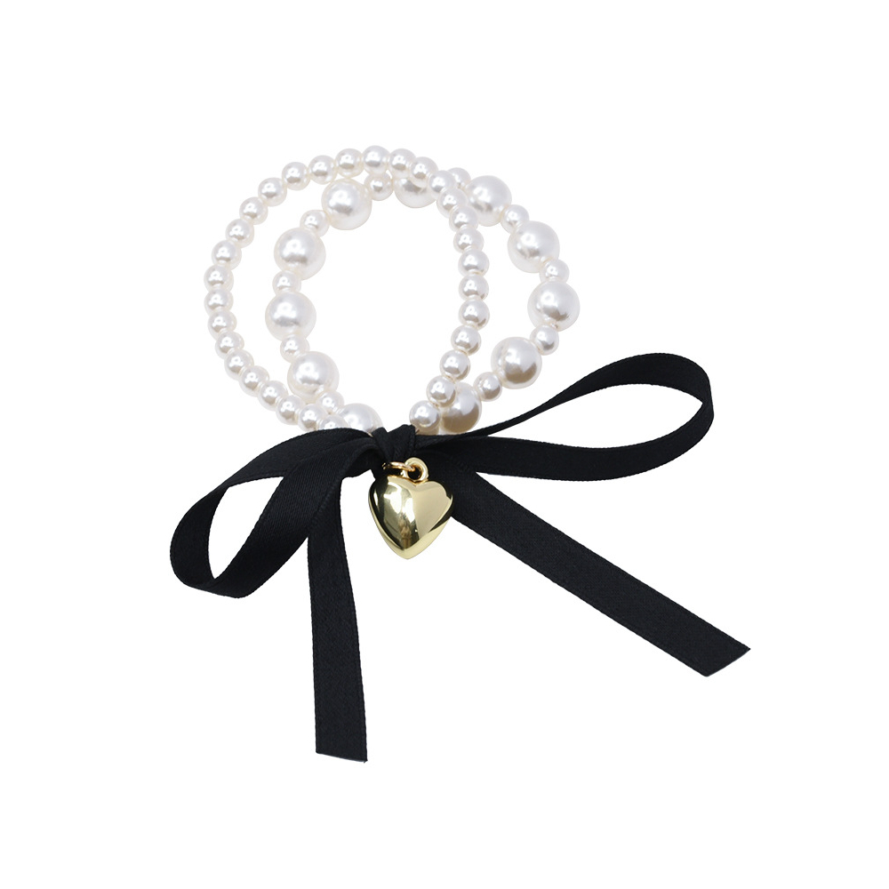 HAIR RING BRACELET NICHE LUXURY PEARL BOW GELANG IKAT KARET RAMBUT KOREA WANITA KUNCIRAN HAIRTIE PITA RIBBON MUTIARA ELEGAN