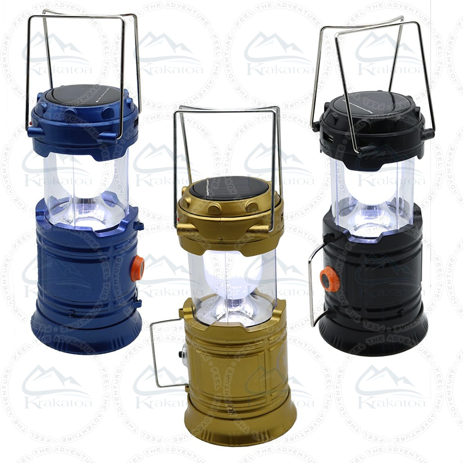 Lampu Emergency + Senter Tahan Air - Lentera Tenda Camping LED - Cas &amp; Tenaga Surya - Emergensi Lamp