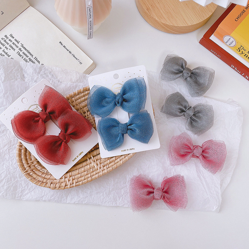 COD❤️2pcs/set Jepit Rambut Pita Kupu-kupu Anak Gadis Perempuan Glitter Lucu Gaya Korea Import Hair clip