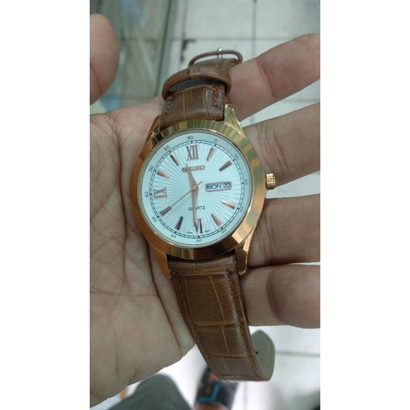jam tangan seiko quartz rosegold quartz klasik jam fashion pria jam elegant