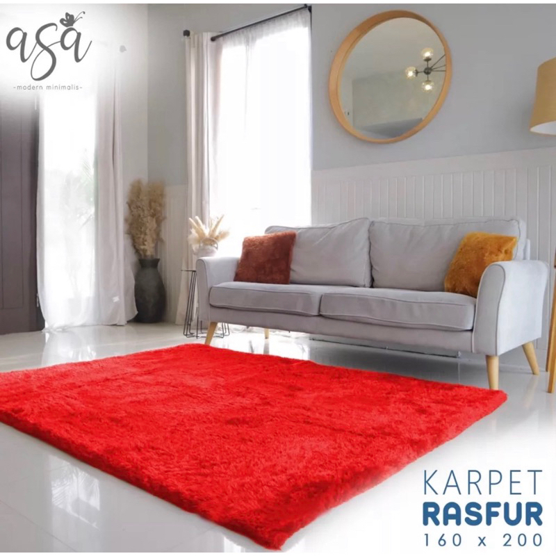 KARPET BULU ASA TERMURAH  RASFUR PREMIUM bulu lebih tebal &amp; panjang - Ukuran 160x100 ORIGINAL