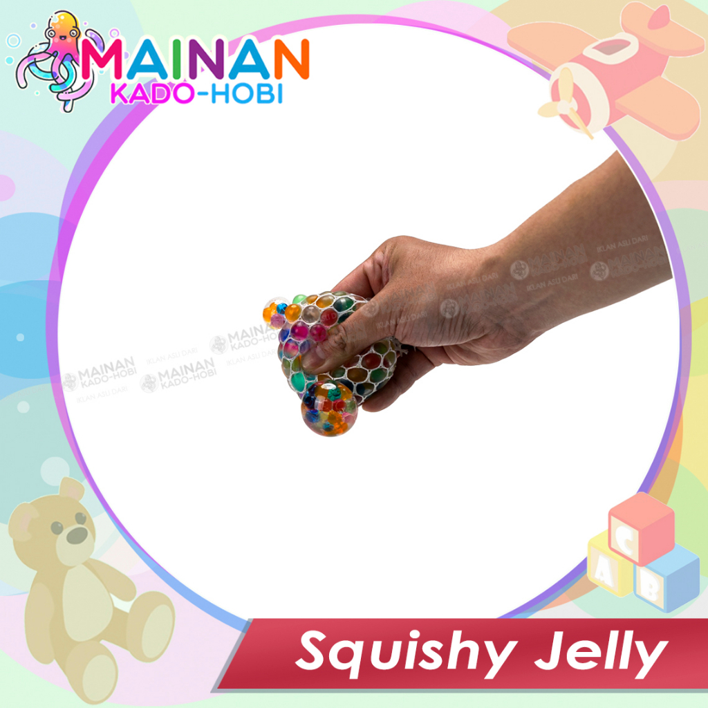 MAINAN EDUKASI ANAK PRESS BALL SQUISHY BUAH JELLY BALL LAMPU