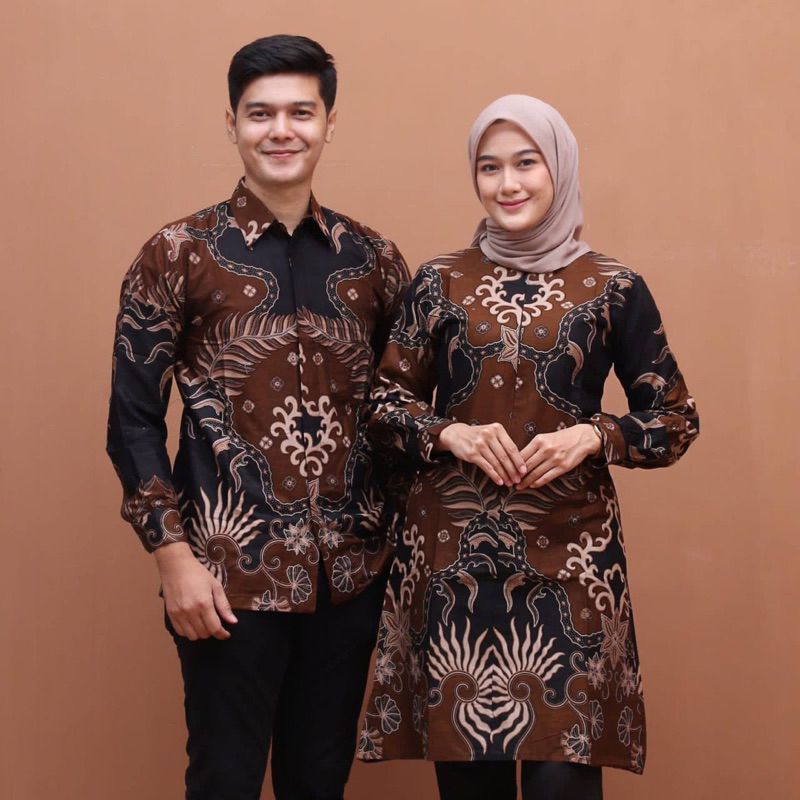 Atasan Couple Batik Tunik Kemeja Batik Pria Lengan Panjang