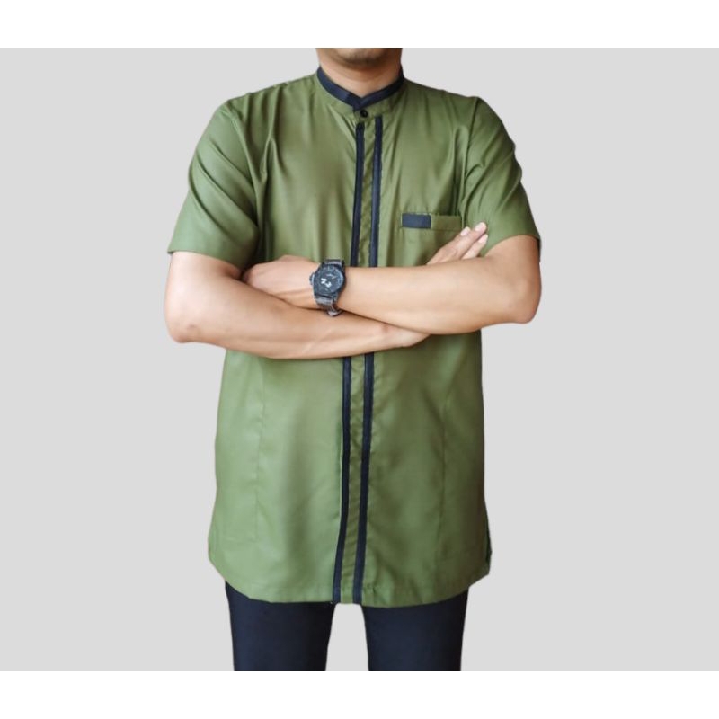 Baju Koko Hijau Sage | Baju Koko Warna Sage | Baju Koko Kurta Olive