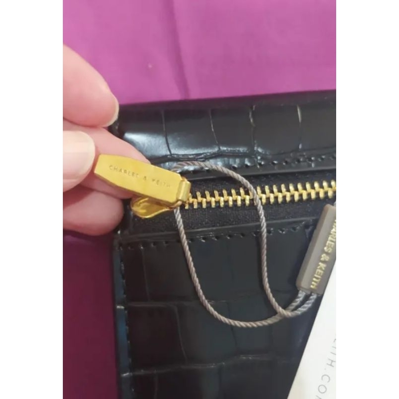 DOMPET CHARLES & KEITH CROCO HITAM