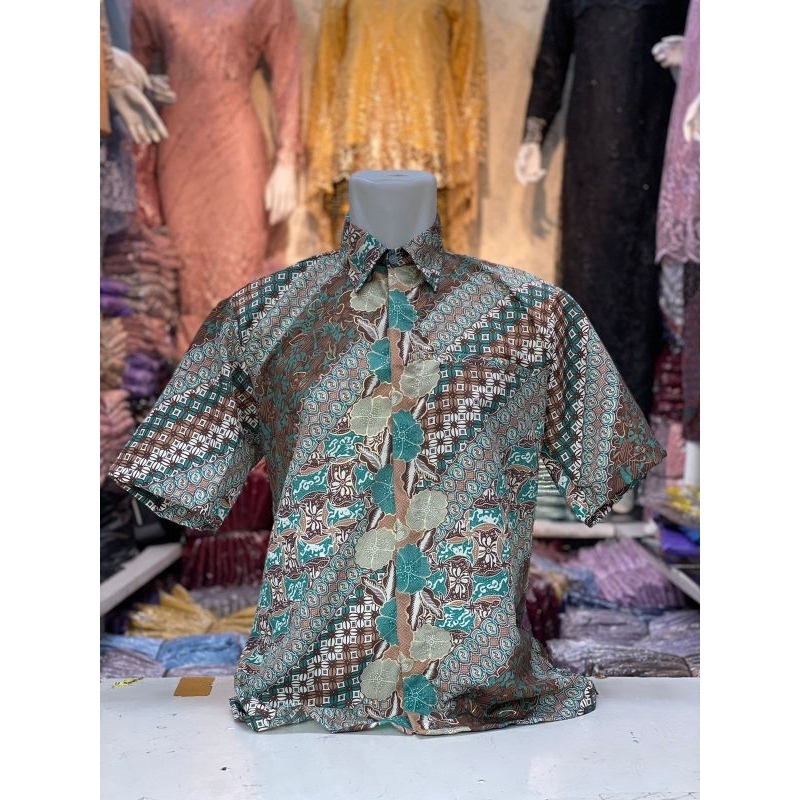 COD//KEMEJA BATIK//KEMEJA BATIK LENGAN PENDEK//KEMEJA BATIK COUPLE BIRU, WARDAH//TERLARIS