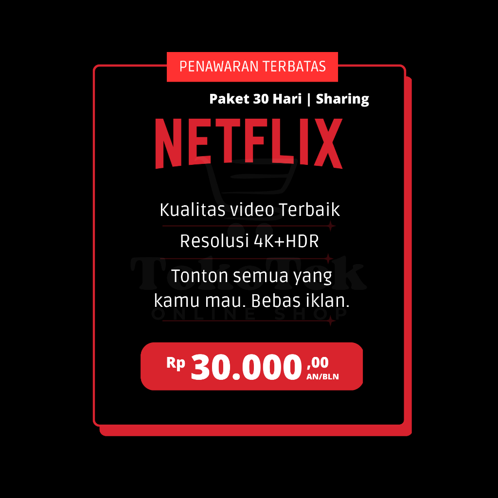 SOFTWARE NETFLIX SHARING 30 HARI