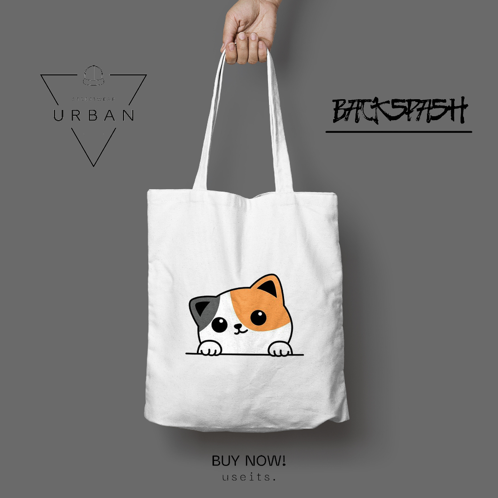 Tas Totebag Kartun Kucing Panda Anjing Wanita Pria