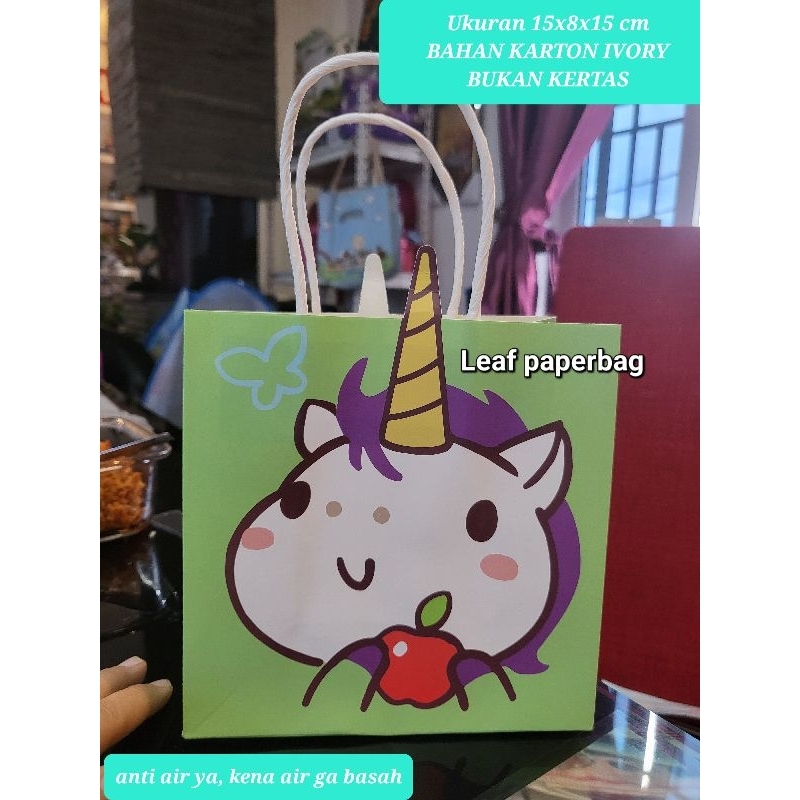 

goodie bag unicorn anak bingkisan ulang tahun anak paperbag paper bag tas jinjing souvenir snack ultah lucu unik mewah tebal