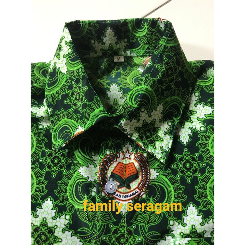 Grosir Batik Mi/Sd/Seragam Batik Sekolah/Madrasah/Sd/Mi/Motif Lugina Hijau