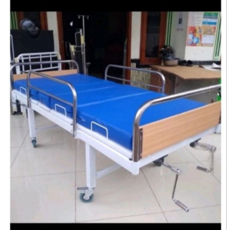 bed pasien polyywod 2 crank / ranjang pasien tempat tidur pasien