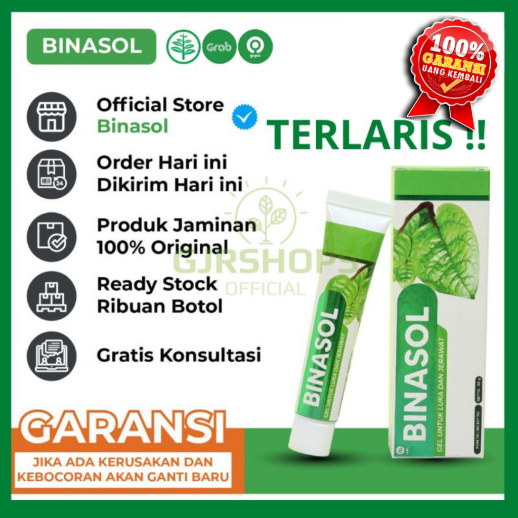 Binasol Gel Obat Luka Pasca Operasi Luka Diabetes Luka Bakar Gatal Exim Luka Sayat Original