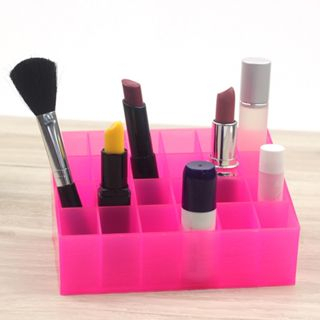 Rak / Display Rack 24 sekat / Lipstik Alat Make Up Kutek 24 Slot Lubang / Tempat Penyimpanan Kosmetik Lipstick Mascara Brush Serbaguna Storage Box Organizer 24 Grid [MF]